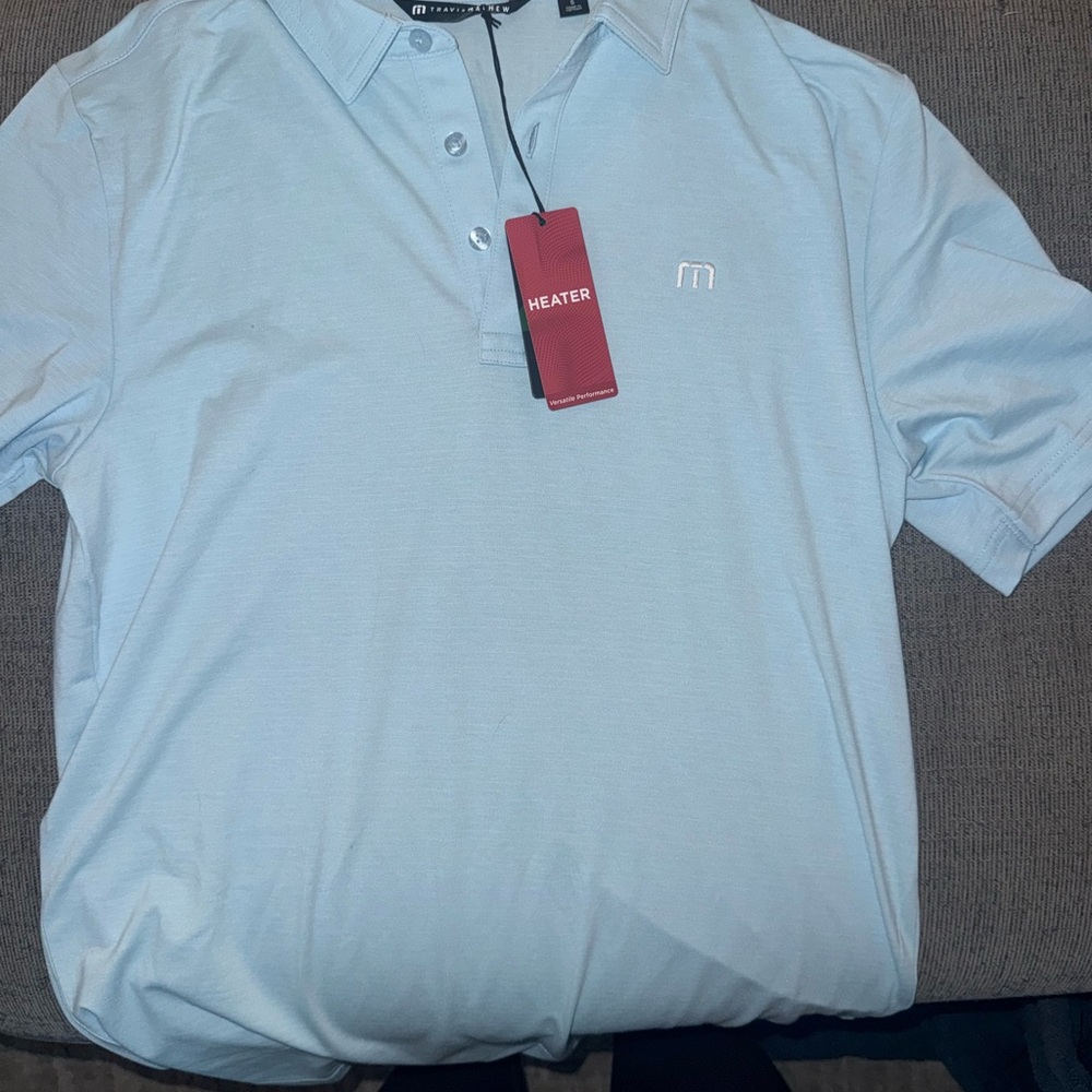 Travis Mathew Sky Blue Polo Shirt